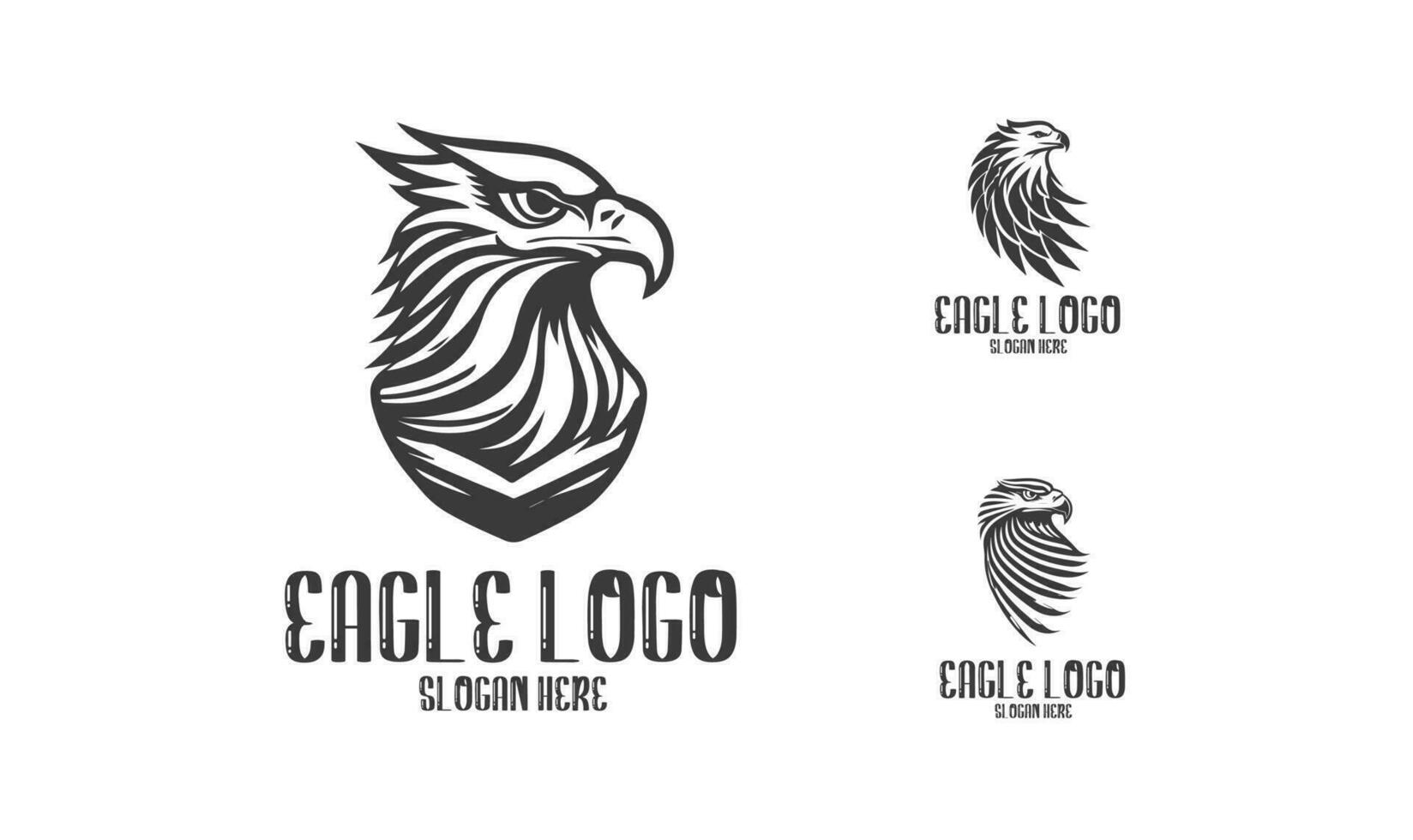 Eagle logo vector. Stylized graphic eagle bird logo template. vector