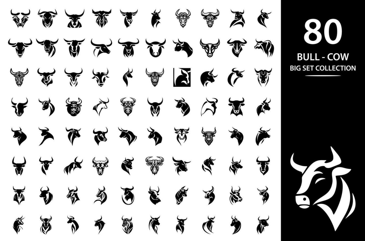 Elegance drawing art bull, cow, angus, buffalo, cattle Head logo. Premium logo. vector