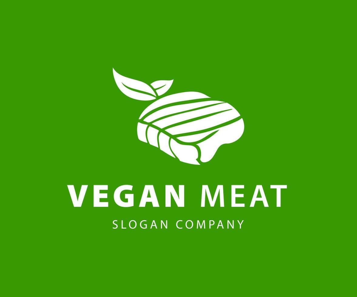 Vegetarian meat Premium logo. Plant based meat logo. vector