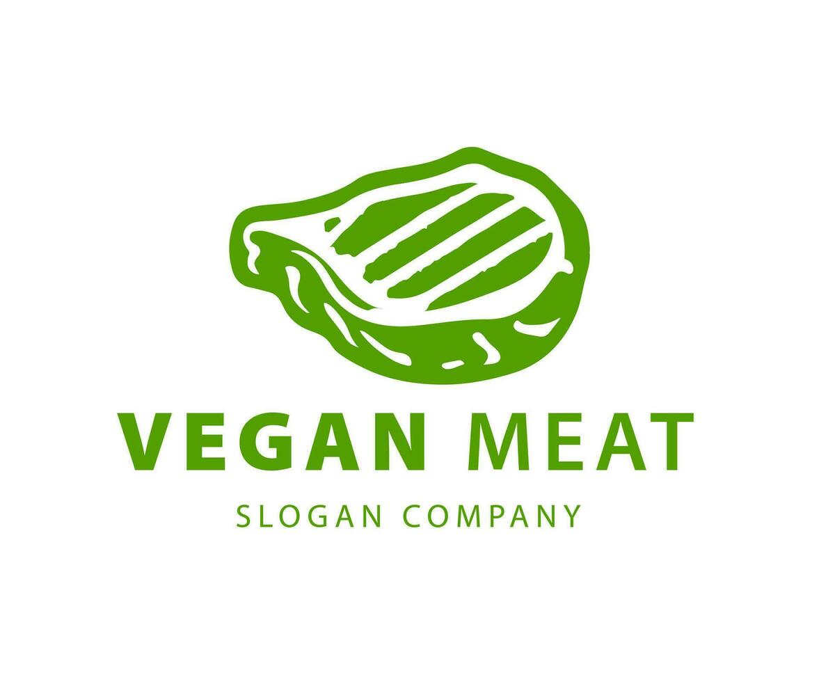 Vegetarian meat Premium logo. Plant based meat logo. vector