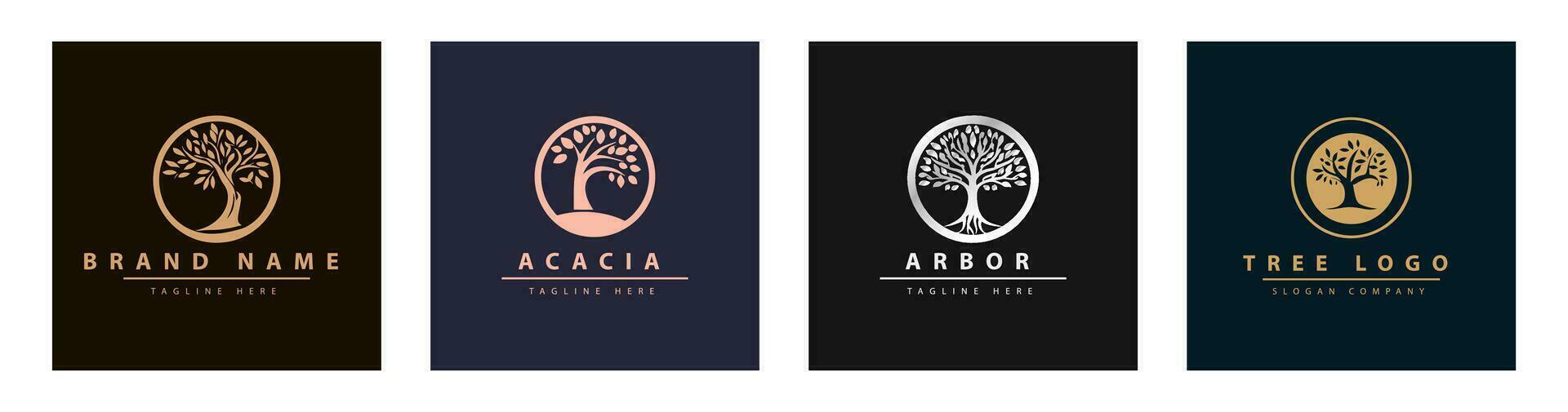 Tree vector icon. Logo design Premium Vector.