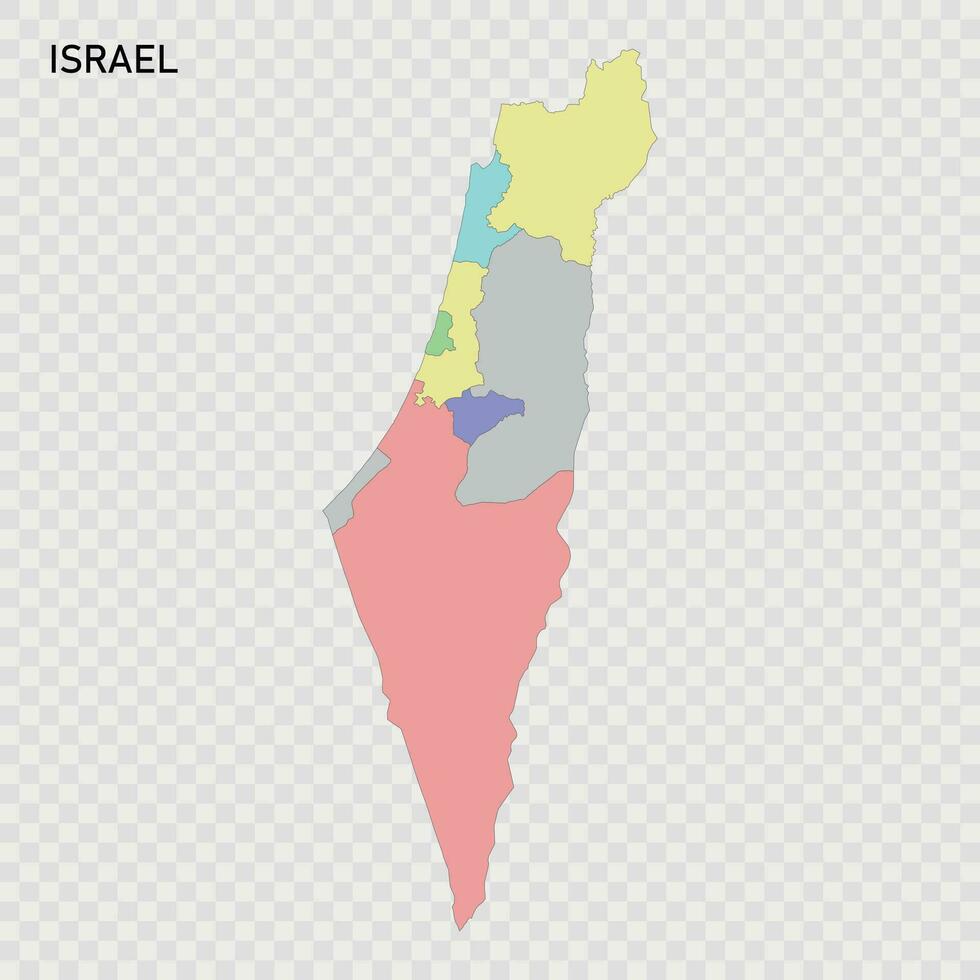 Isolated colored map of Israel vector