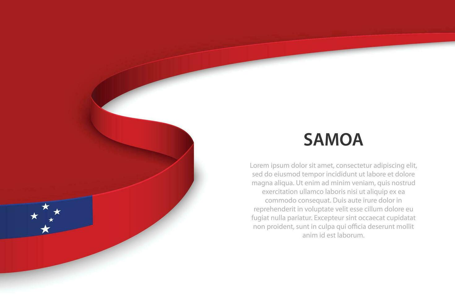 Wave flag of Samoa with copyspace background. vector