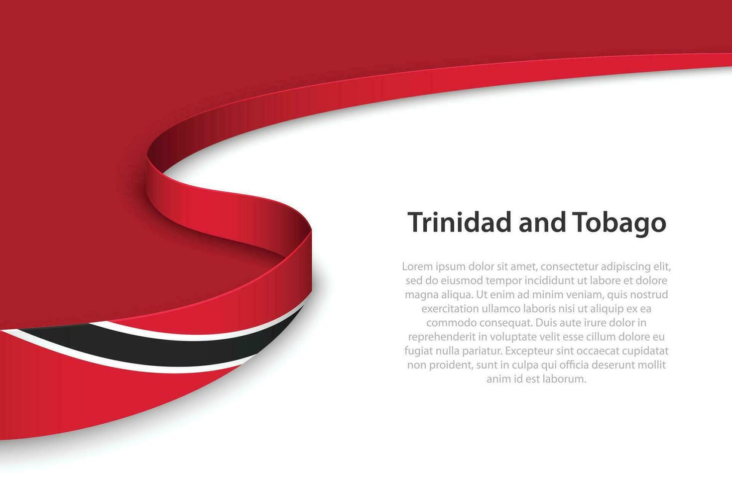 Wave flag of Trinidad and Tobago with copyspace background. vector