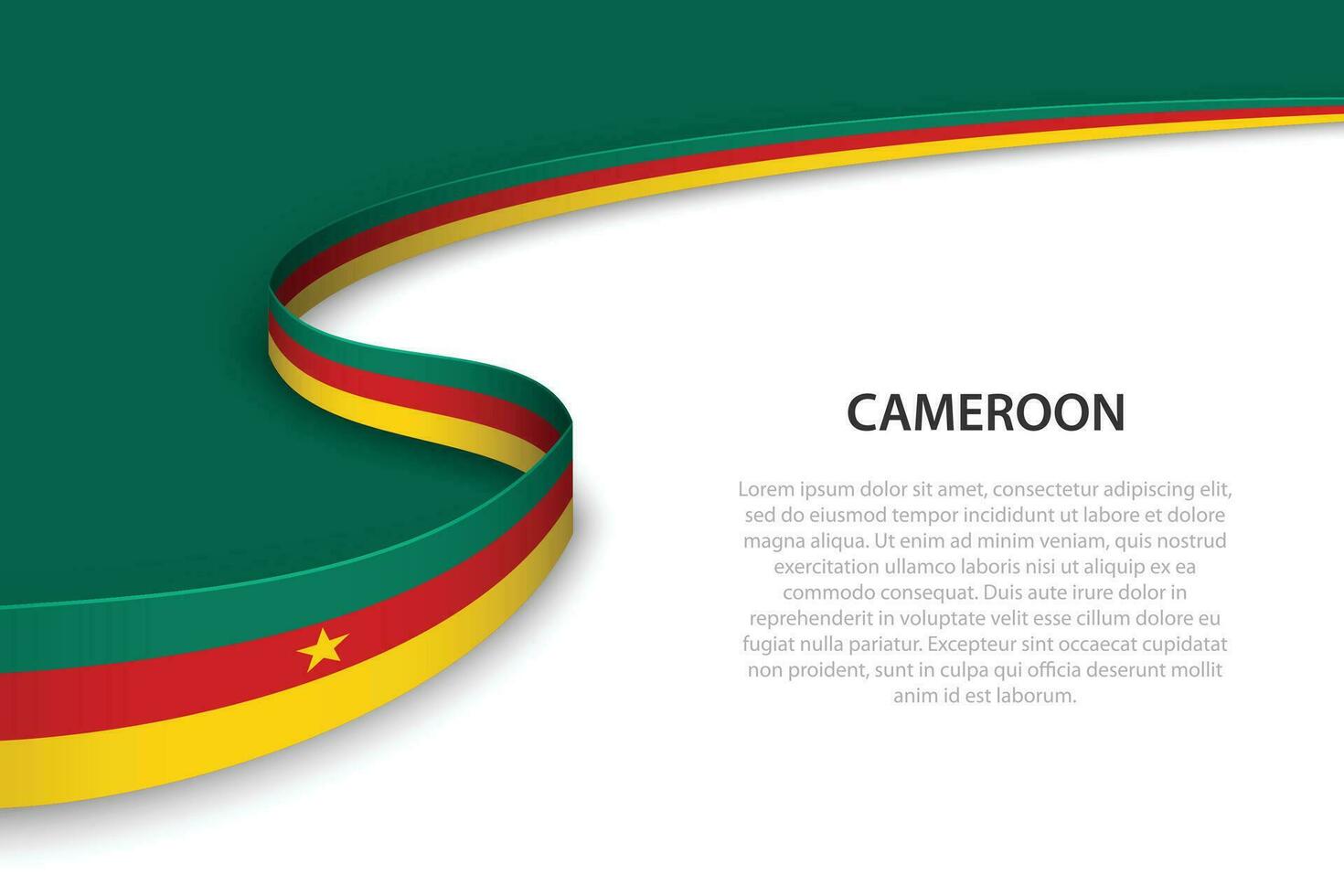 Wave flag of Cameroon with copyspace background. vector