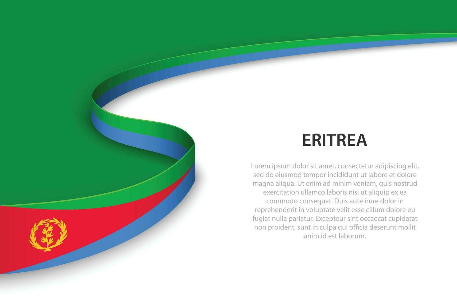 Wave flag of Eritrea with copyspace background. vector
