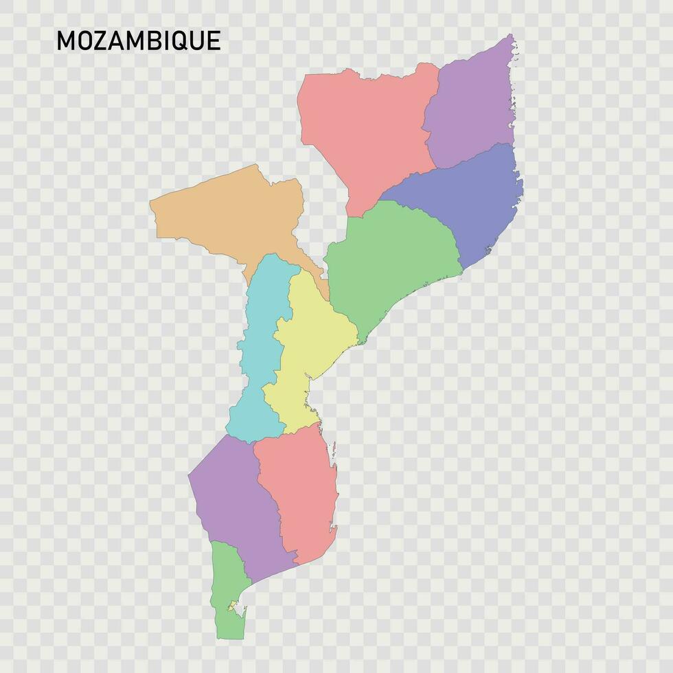 Isolated colored map of Mozambique vector