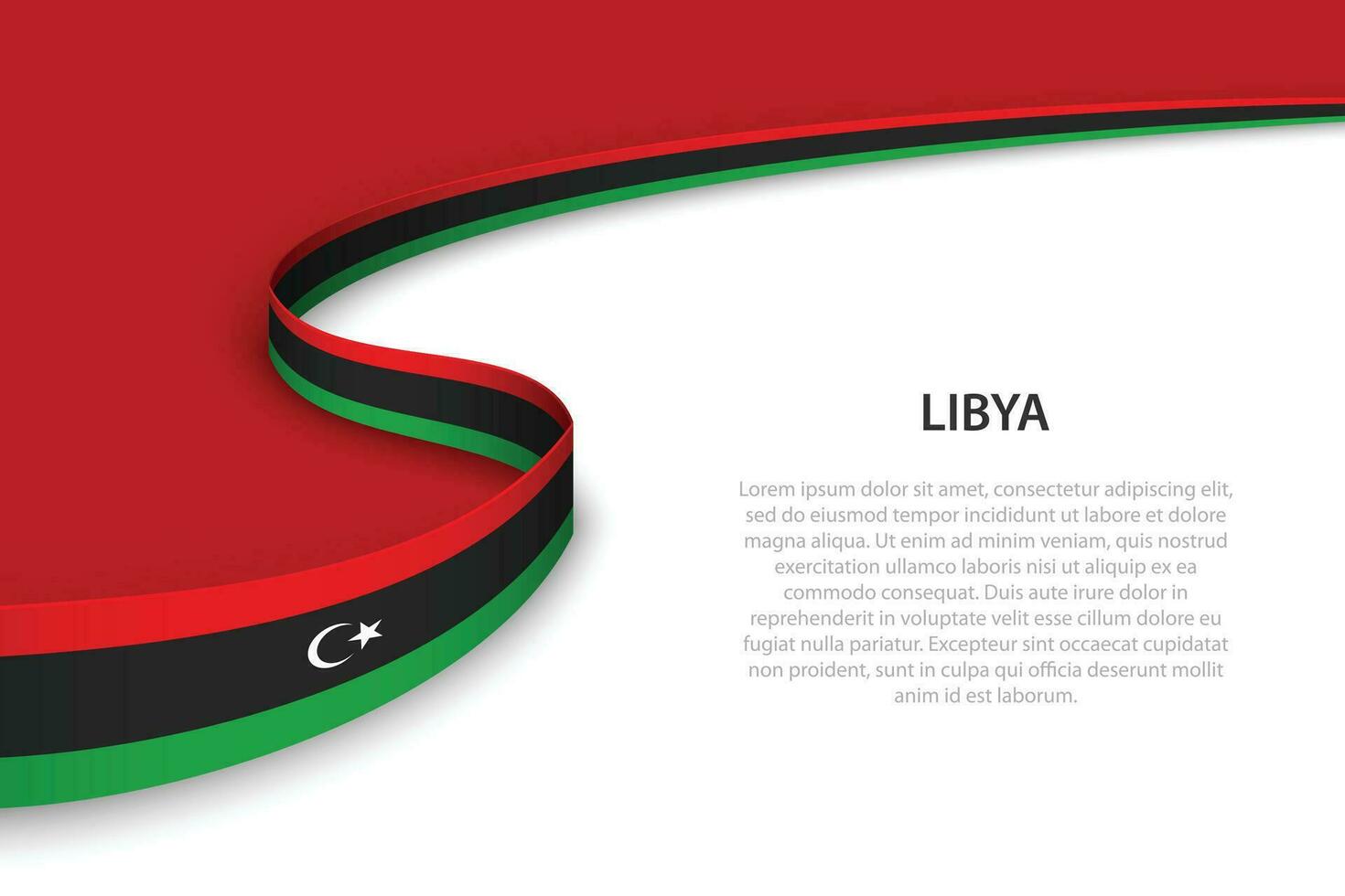 Wave flag of Libya with copyspace background. vector