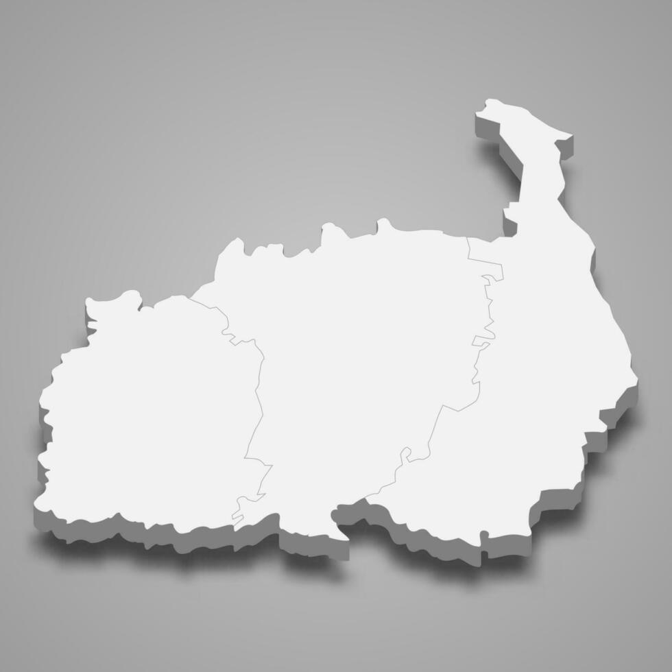 3d isometric map of Polva county is a region of Estonia vector