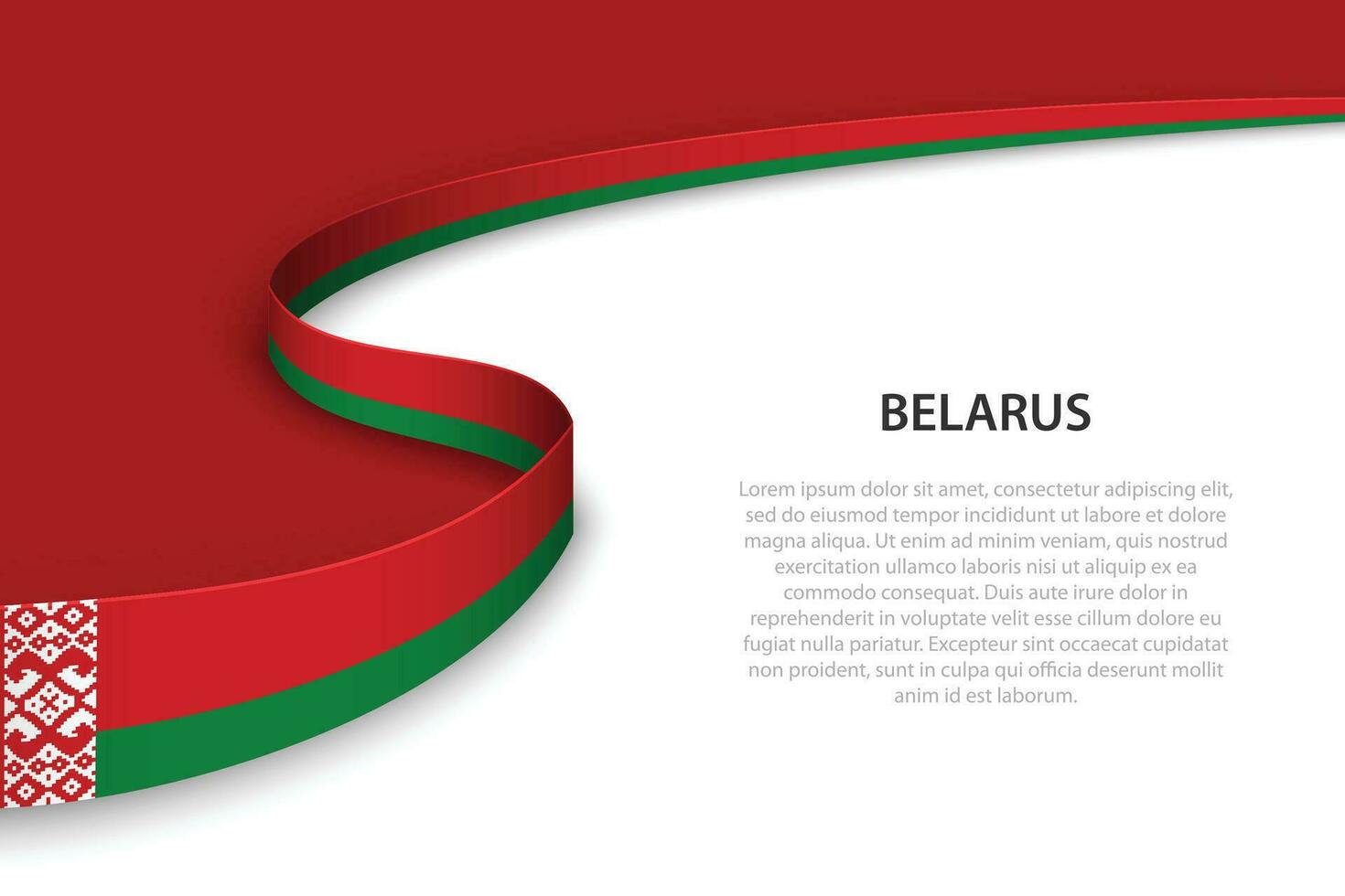 Wave flag of Belarus with copyspace background vector