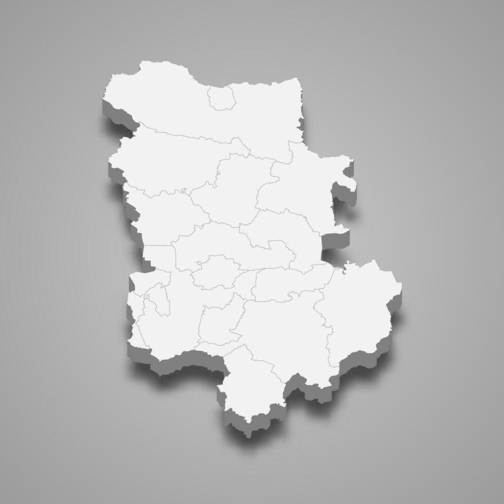 3d isométrica mapa de plovdiv es un provincia de Bulgaria vector