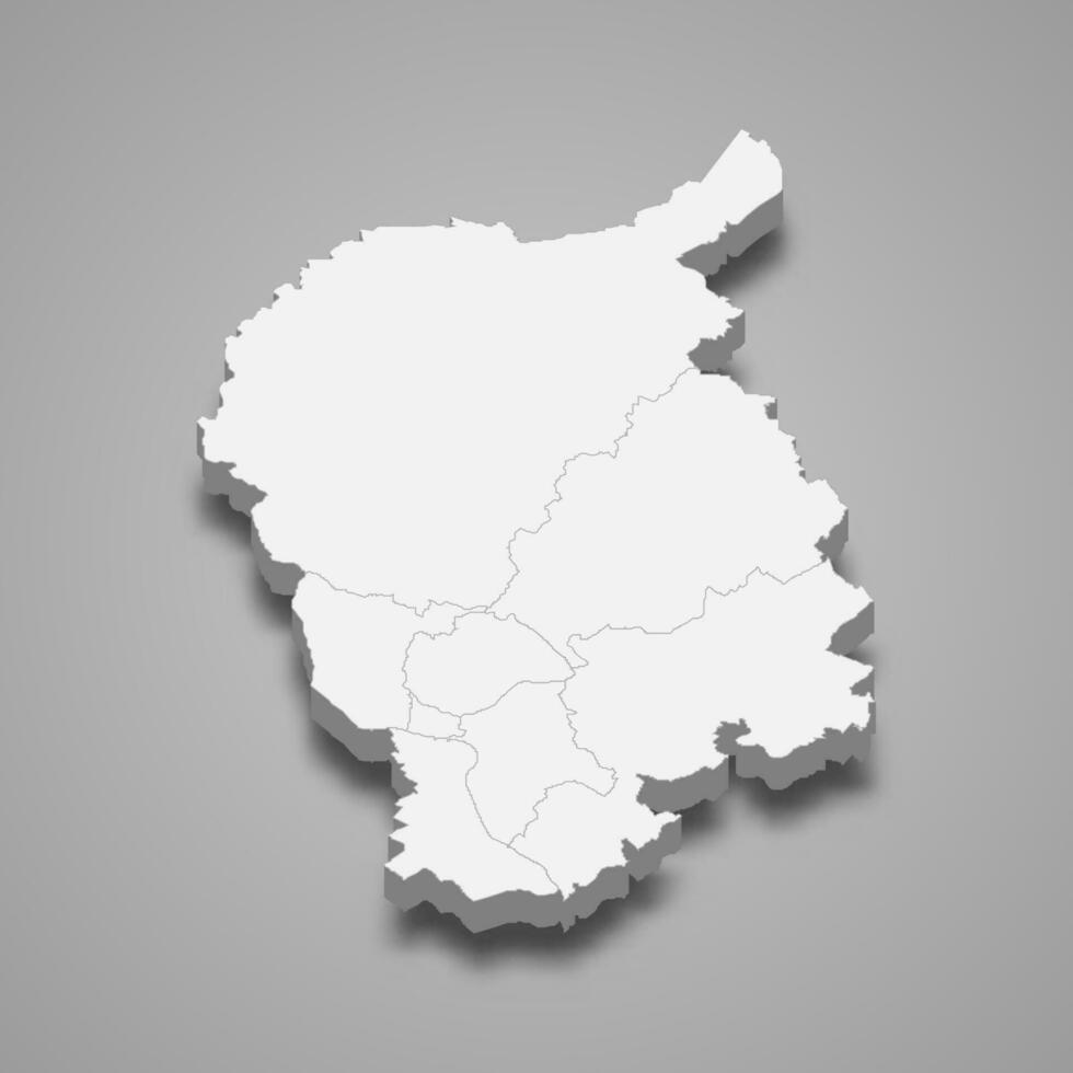 3d isométrica mapa de bratislava región es un provincia de Eslovaquia vector