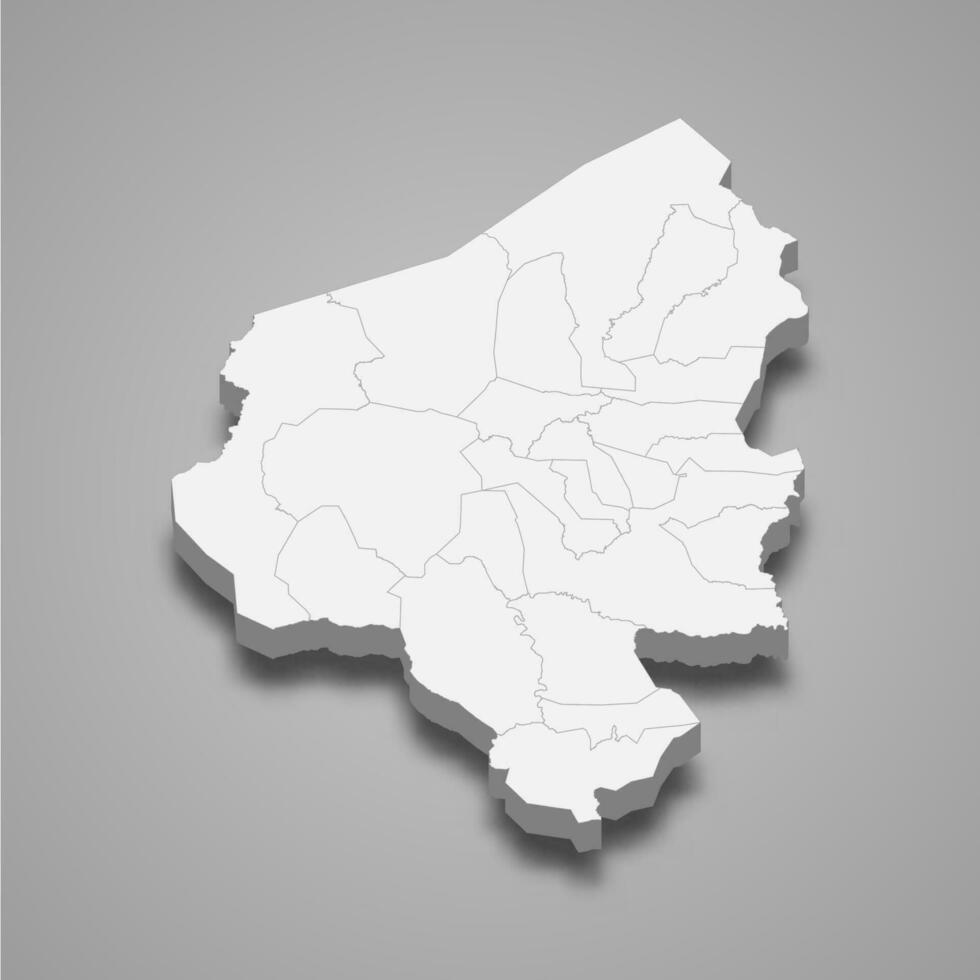 3d isométrica mapa de copan es un provincia de Honduras vector