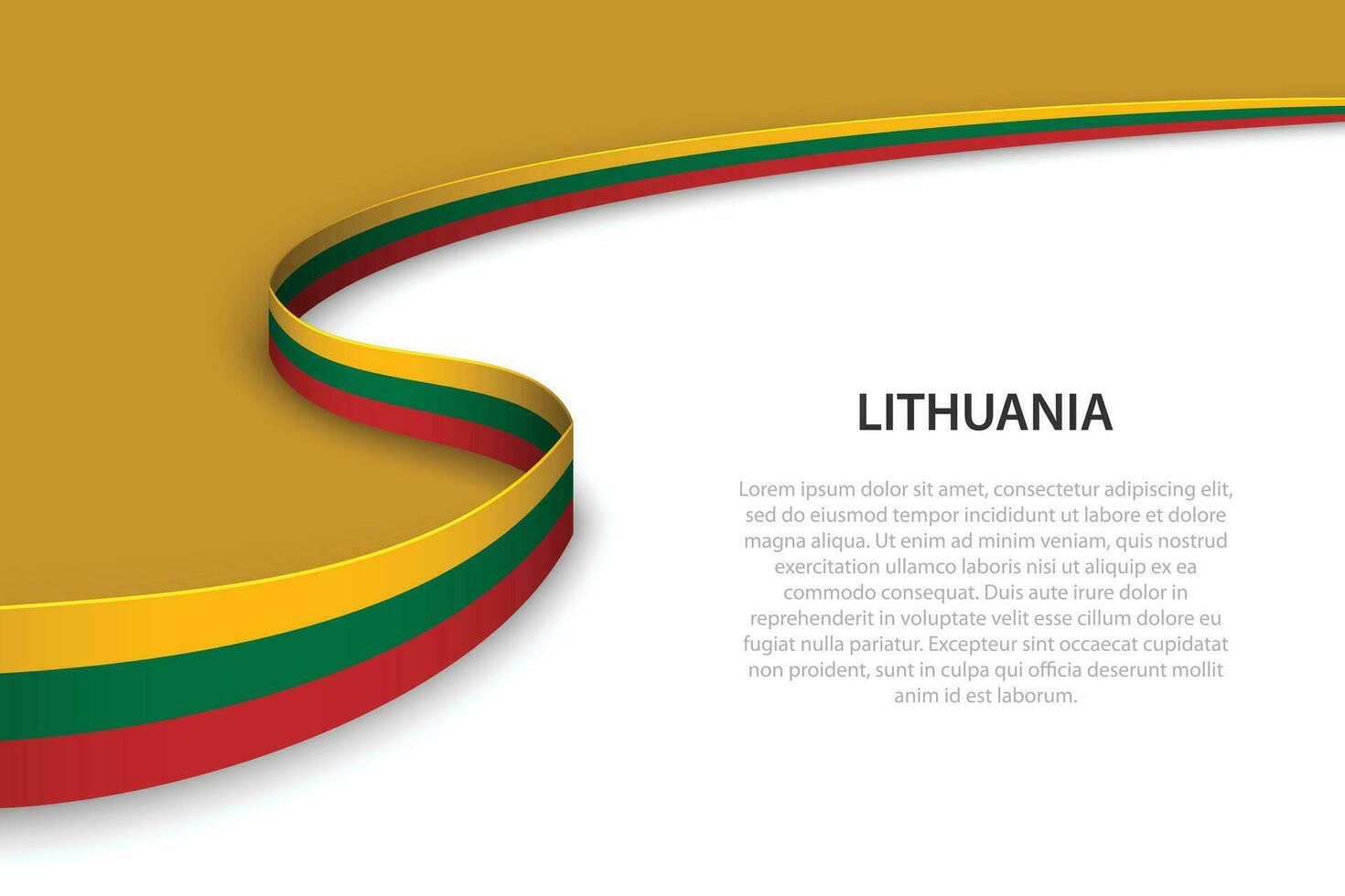 Wave flag of Lithuania with copyspace background vector