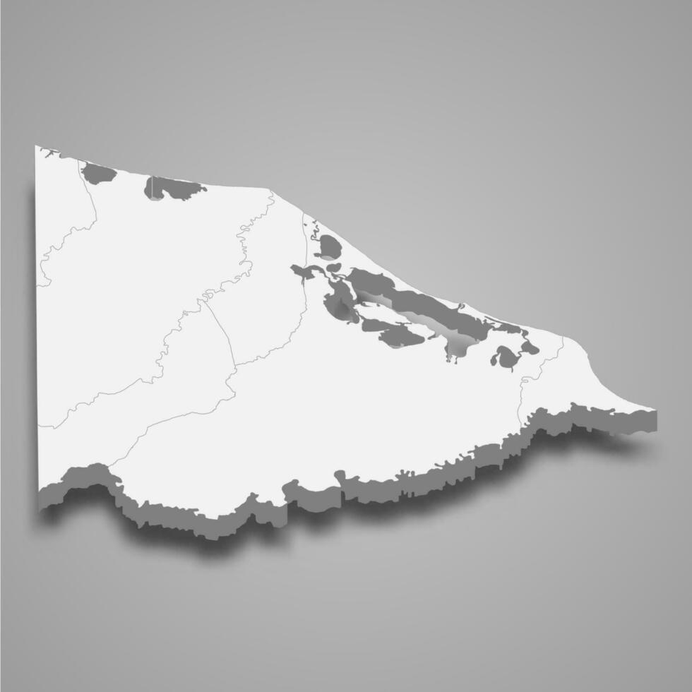 3d isometric map of Gracias a Dios is a province of Honduras vector