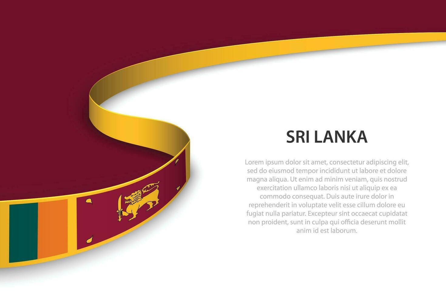 Wave flag of Sri Lanka with copyspace background vector
