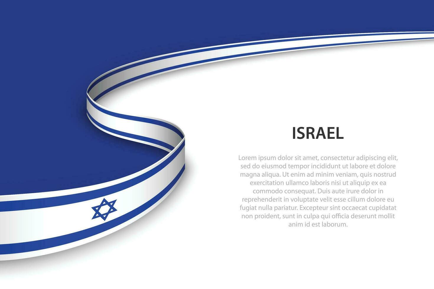 Wave flag of Israel with copyspace background vector