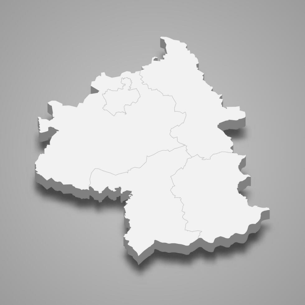 3d isométrica mapa de Yambol es un provincia de Bulgaria vector