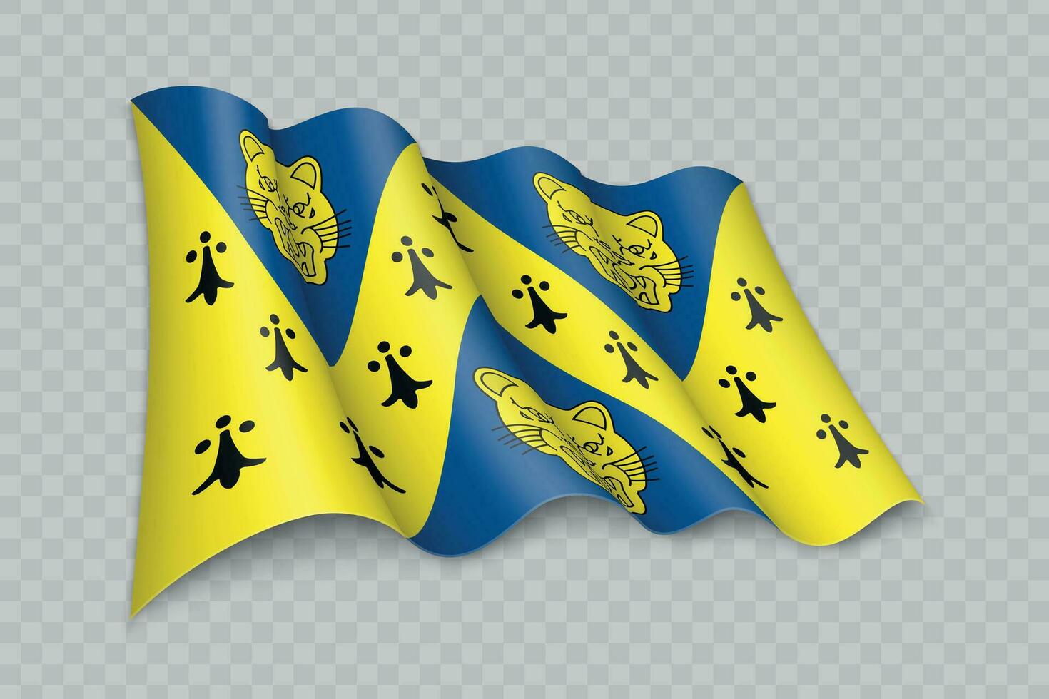 3d realista ondulación bandera de Shropshire es un condado de Inglaterra vector