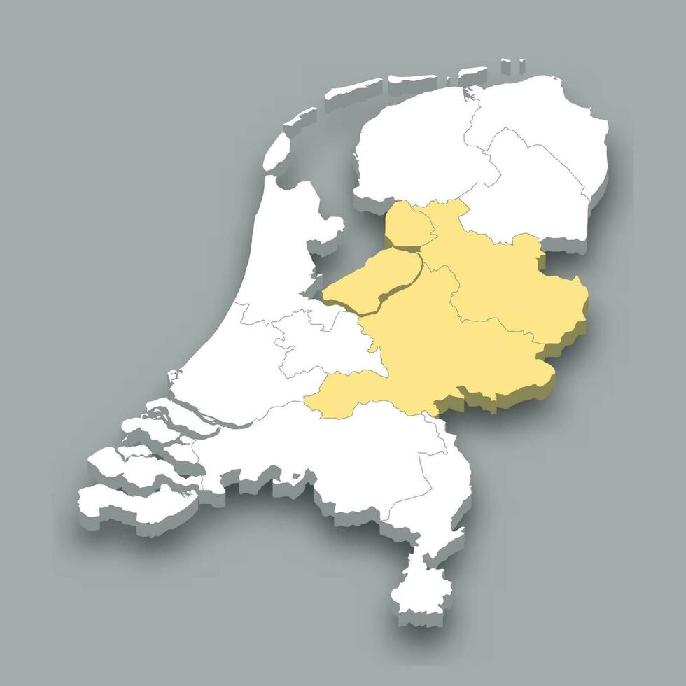 East region location within Netherlands map vector