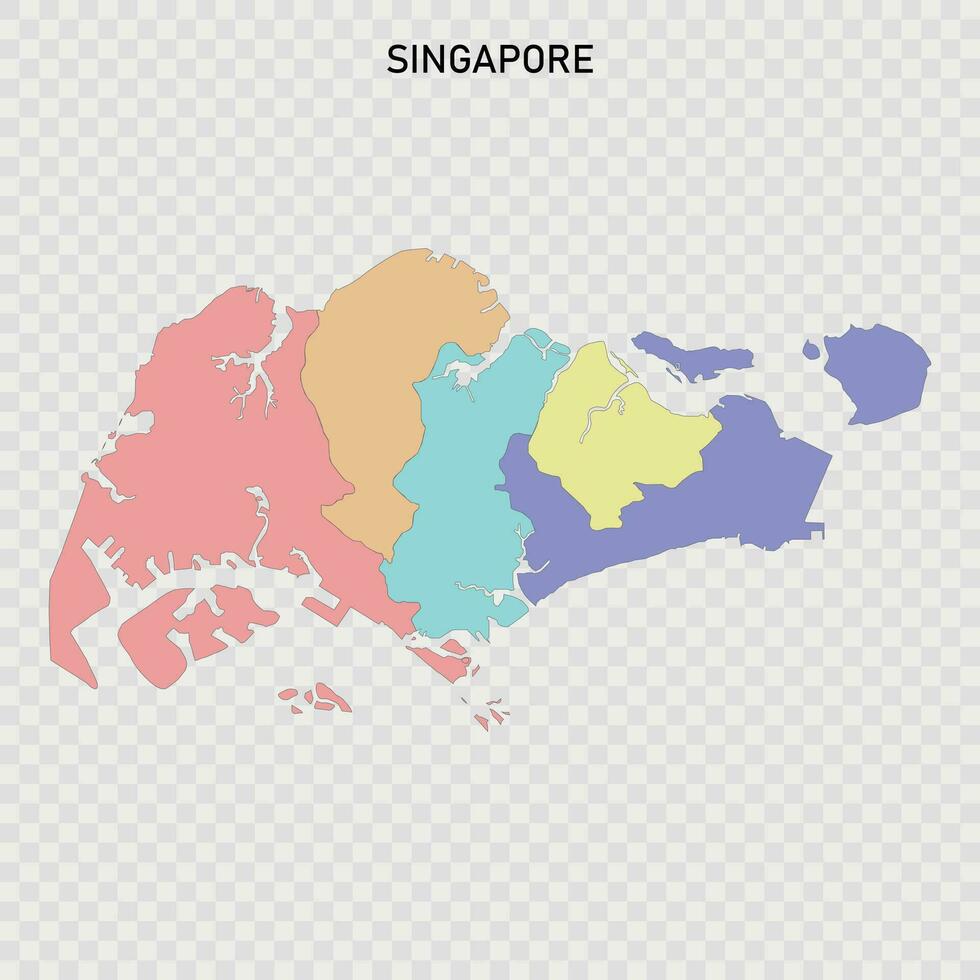 aislado de colores mapa de Singapur vector