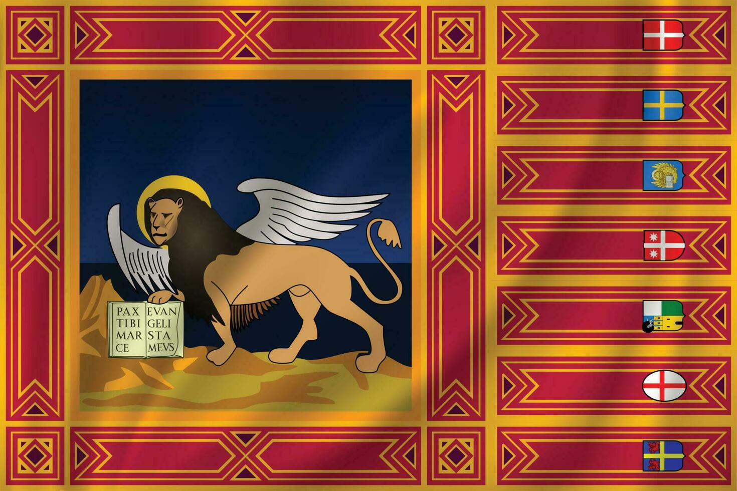 Flag waving in the wind vector