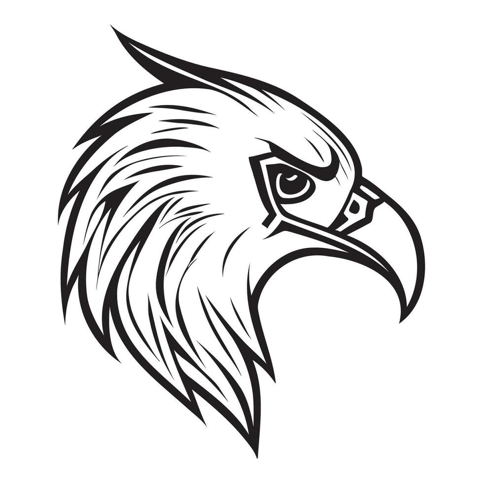 Eagle head black and white vector icon