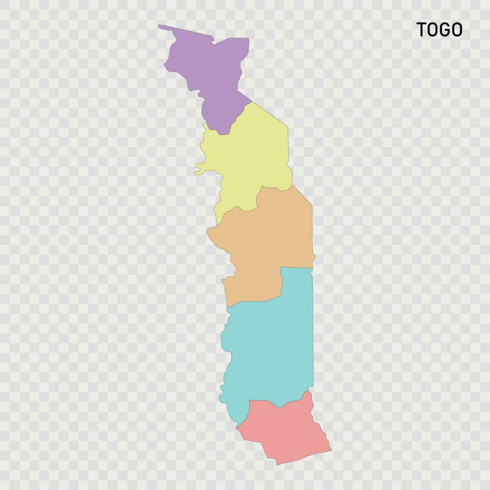 Isolated colored map of Togo vector