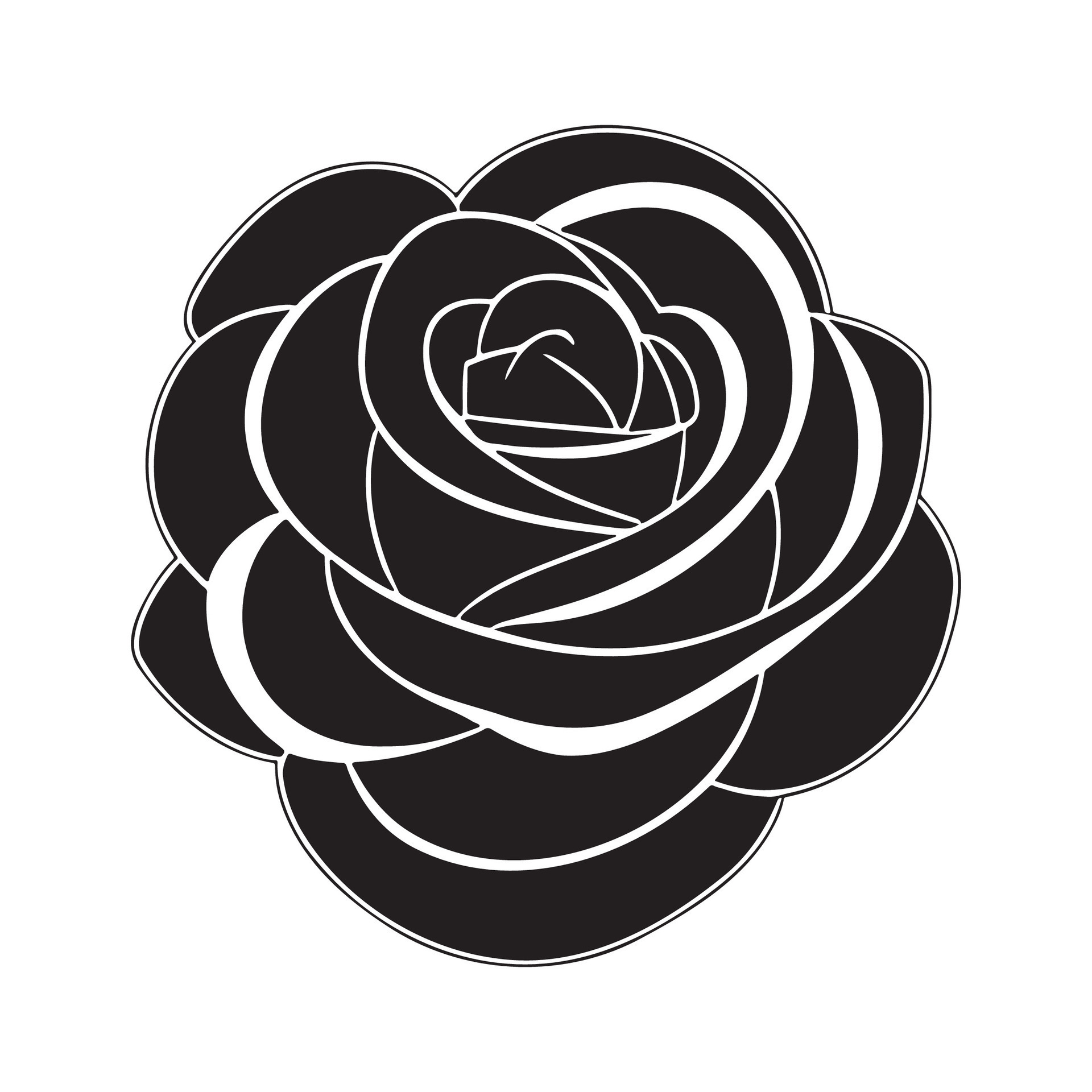 rose silhouette for logo