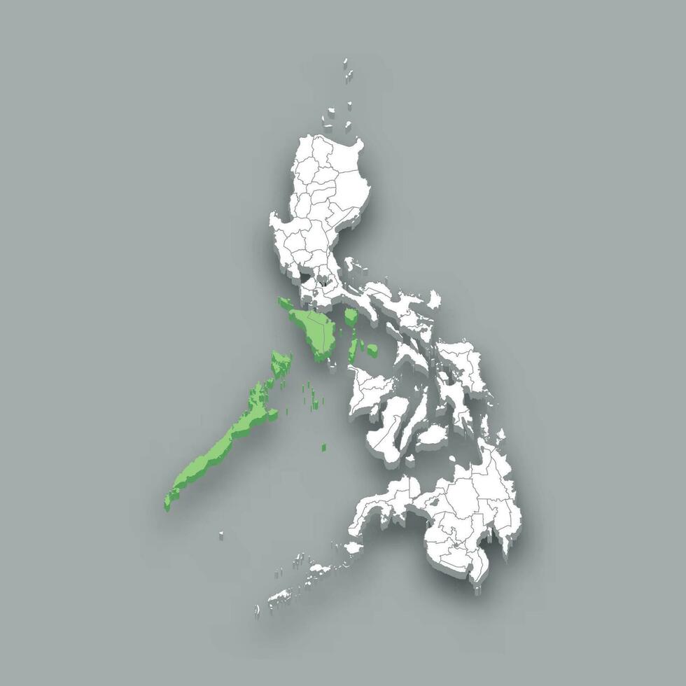 Mimaropa region location within Philippines map vector