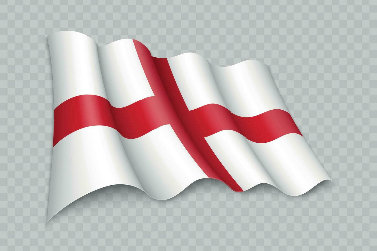 3D Realistic waving Flag of England is a region of United Kingdom vector