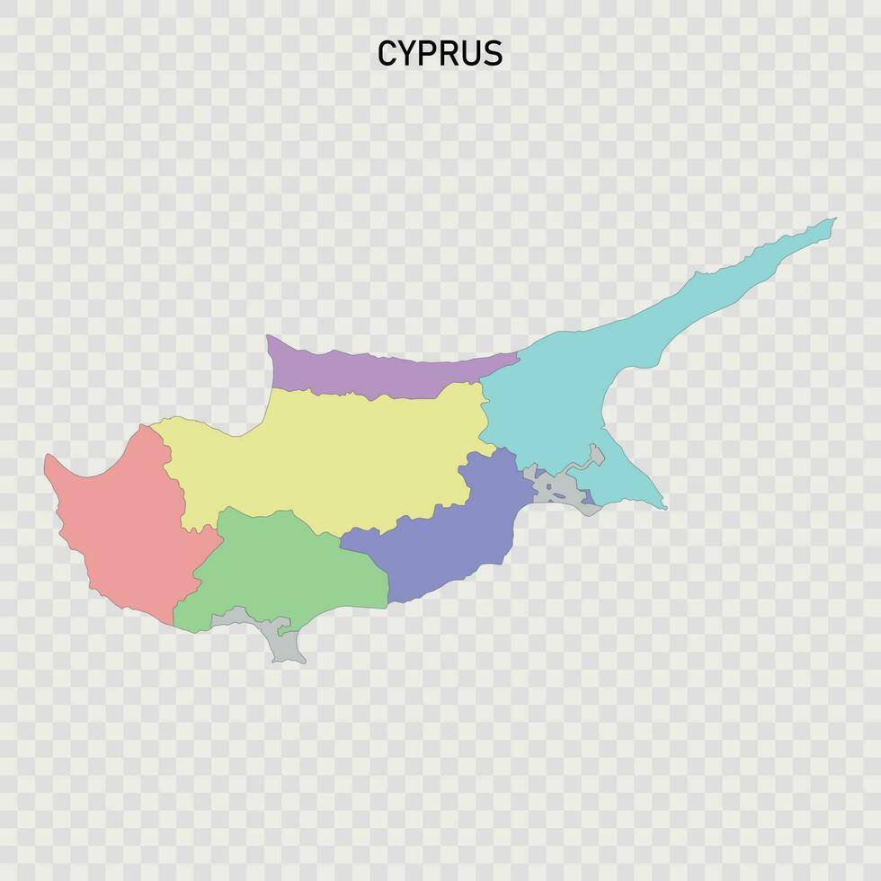 Isolated colored map of Cyprus vector