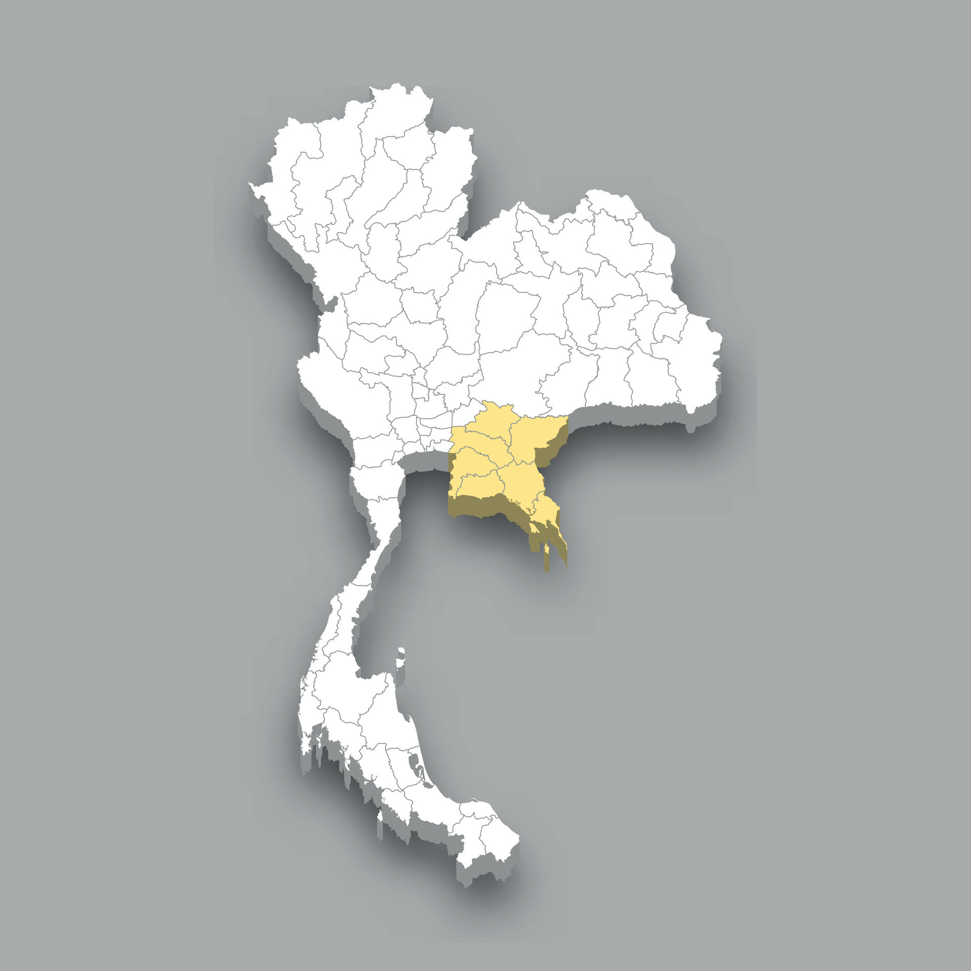 Eastern region location within Thailand map 25354741 Vector Art at Vecteezy