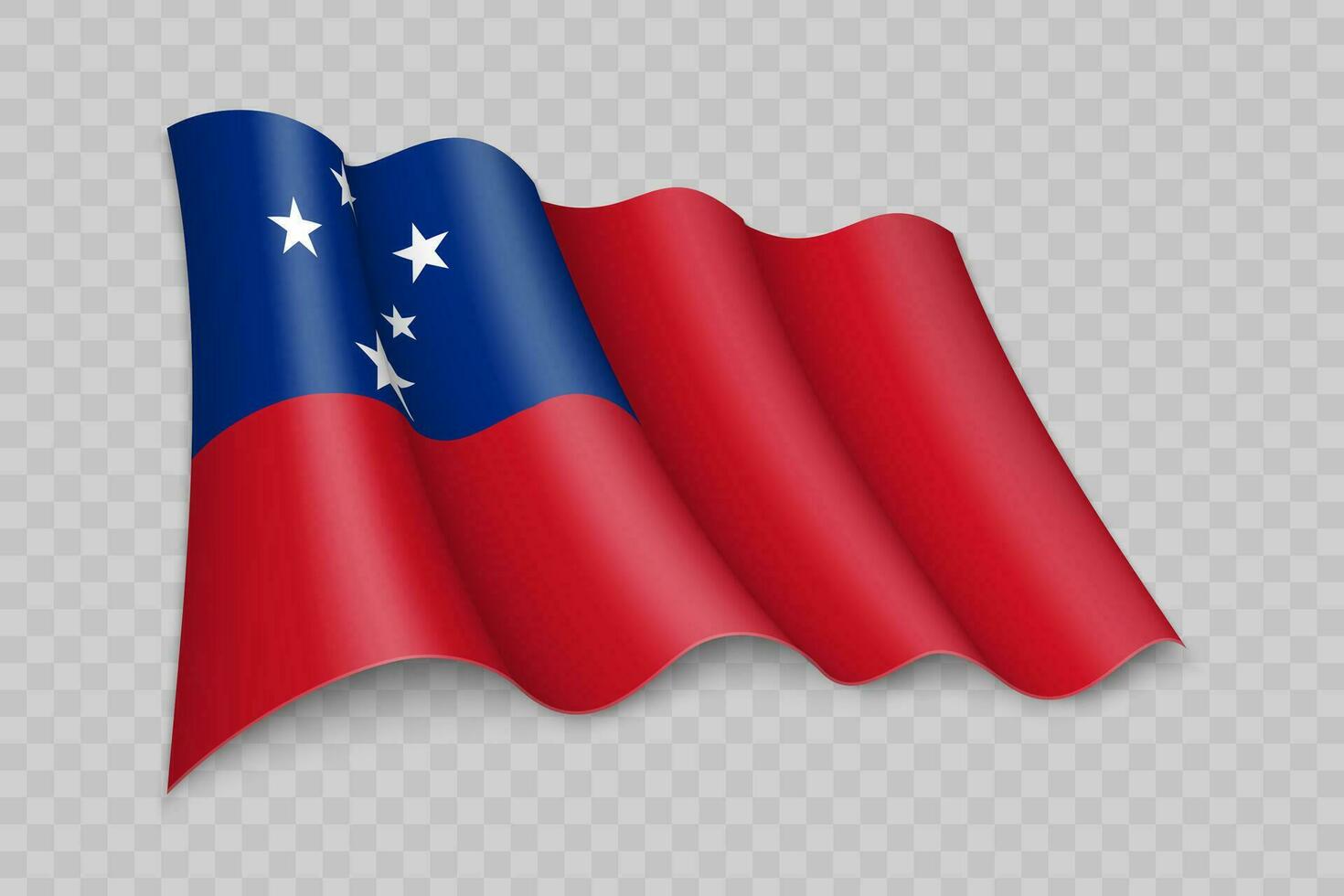 3D Realistic waving Flag of Samoa vector