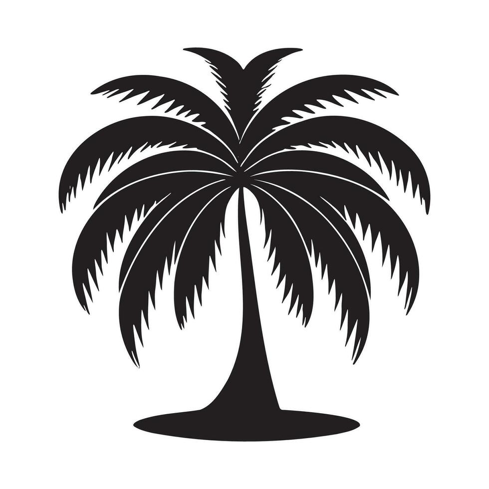 Palm tree silhouette logo isolated on white background vector