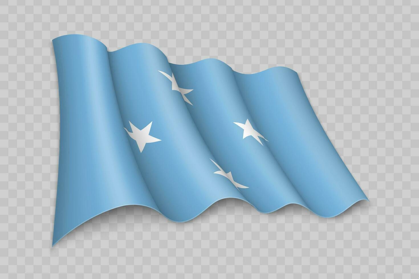 3d realista ondulación bandera de micronesia vector