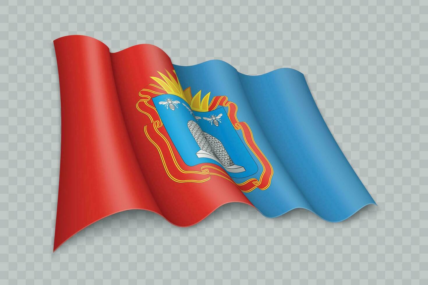 3D Realistic waving Flag of Tambov Oblast is a region of Russia vector