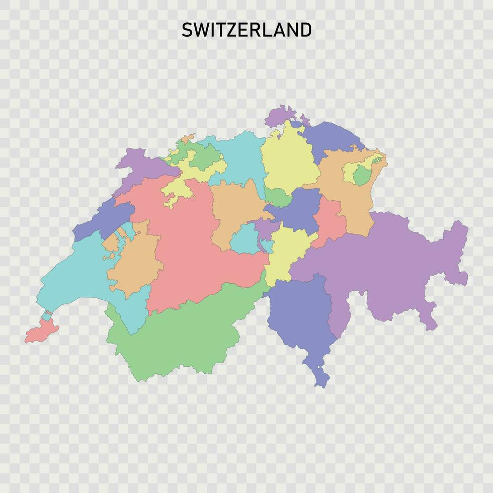 Isolated colored map of Switzerland vector