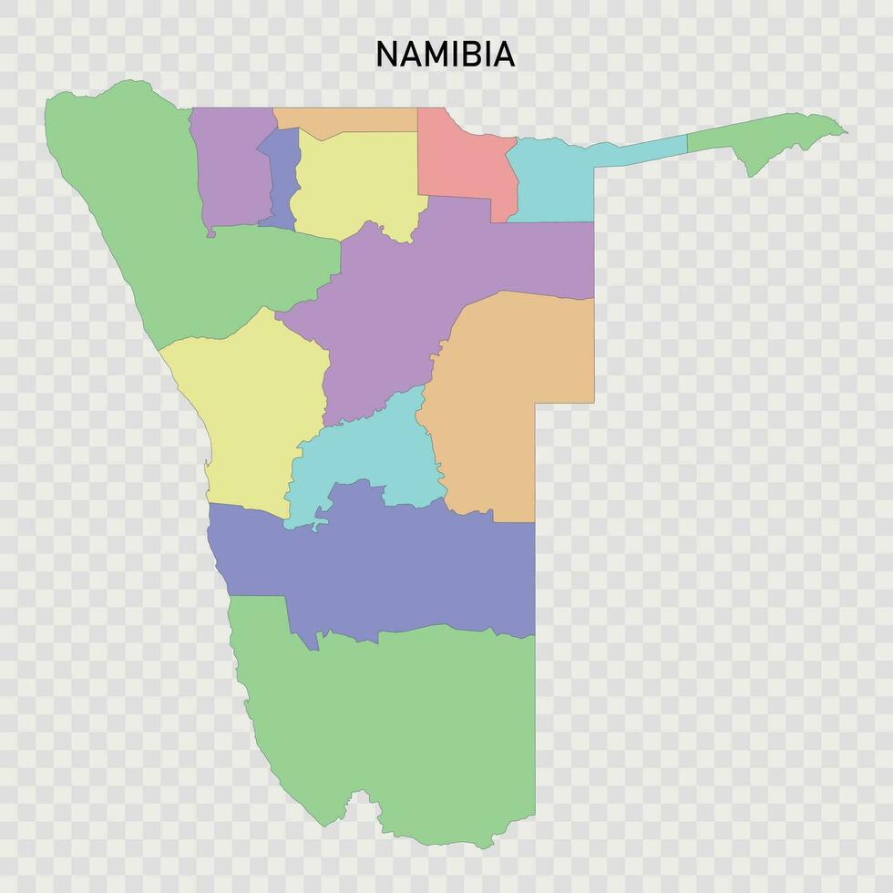 Isolated colored map of Namibia vector