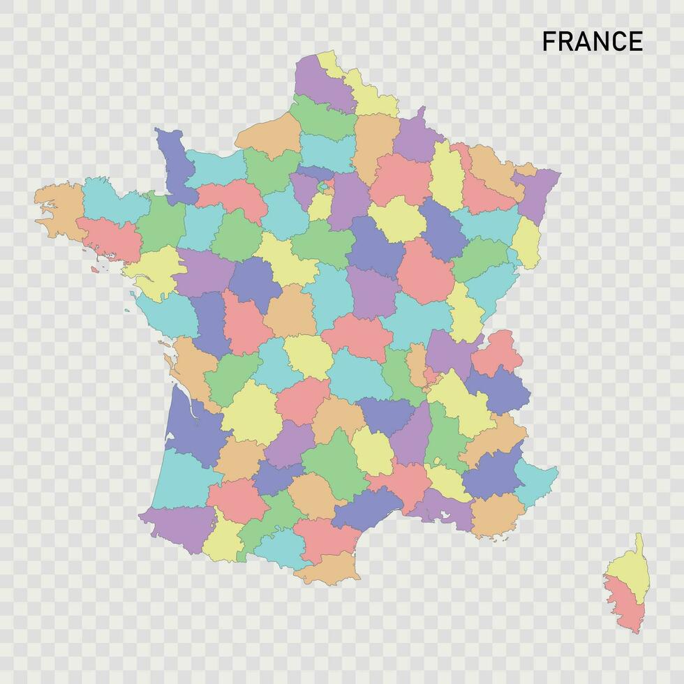 Isolated colored map of France vector