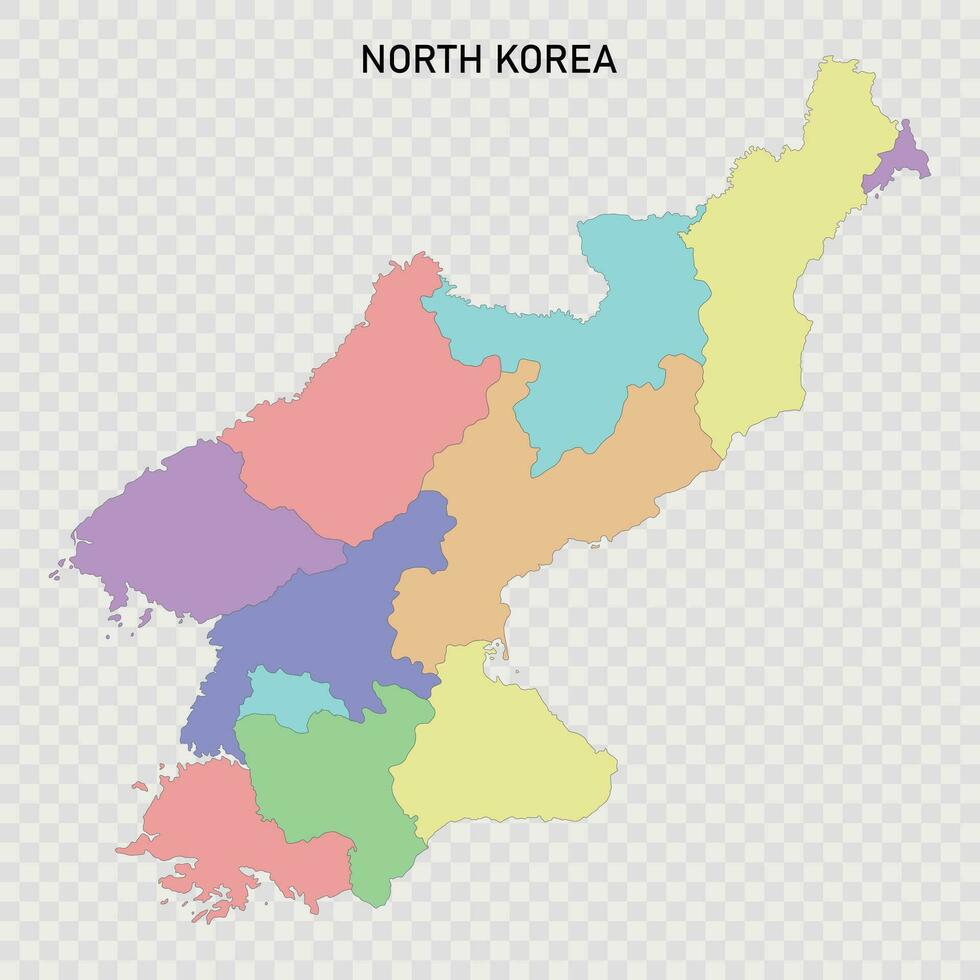 Isolated colored map of North Korea vector