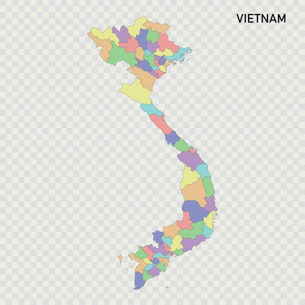 Isolated colored map of Vietnam vector