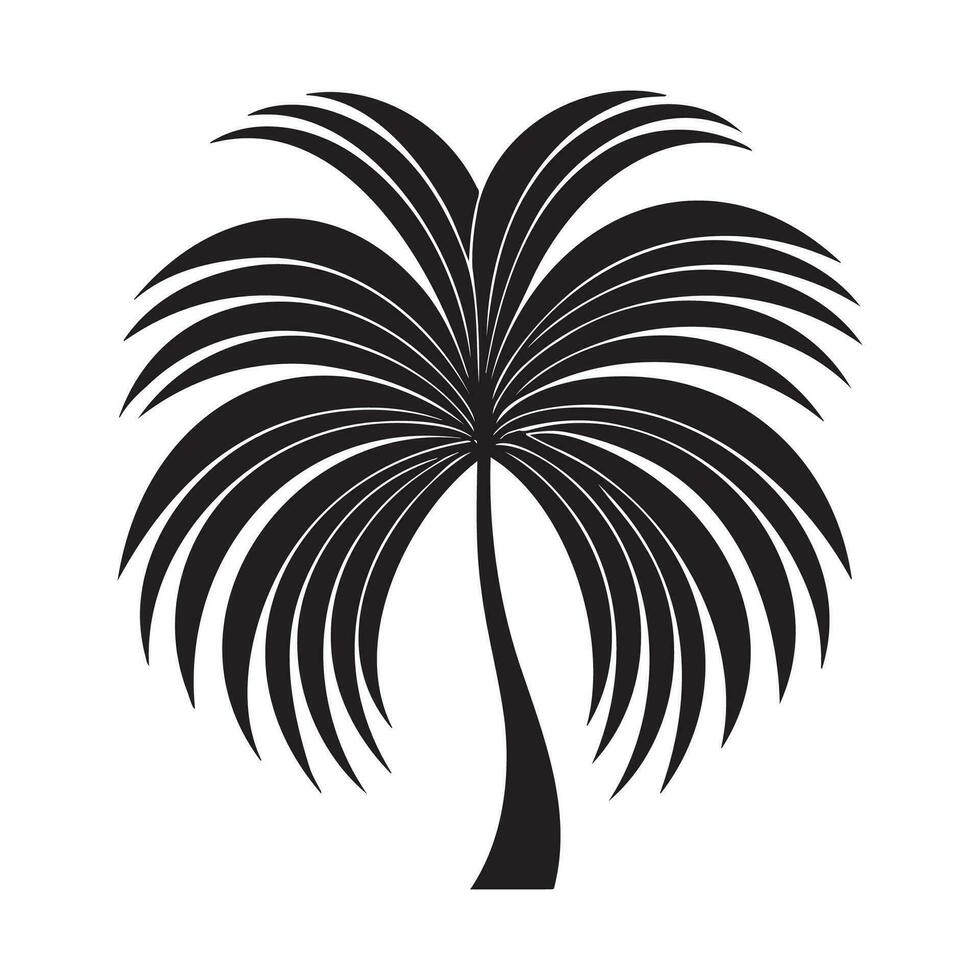 palma árbol silueta logo aislado en blanco antecedentes vector