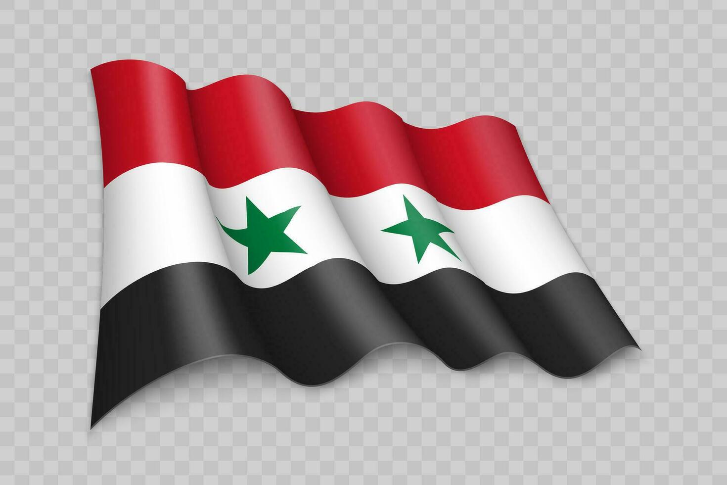 3d realista ondulación bandera de Siria vector