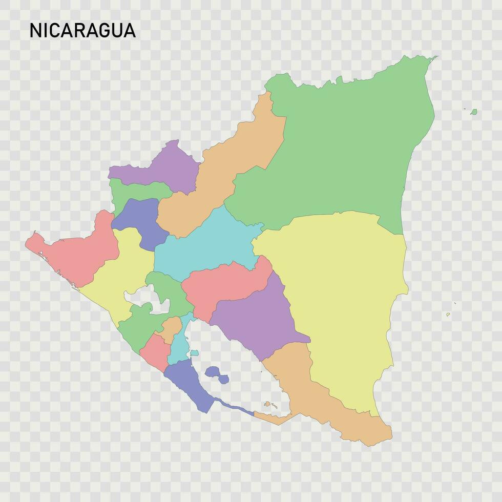 Isolated colored map of Nicaragua with borders vector