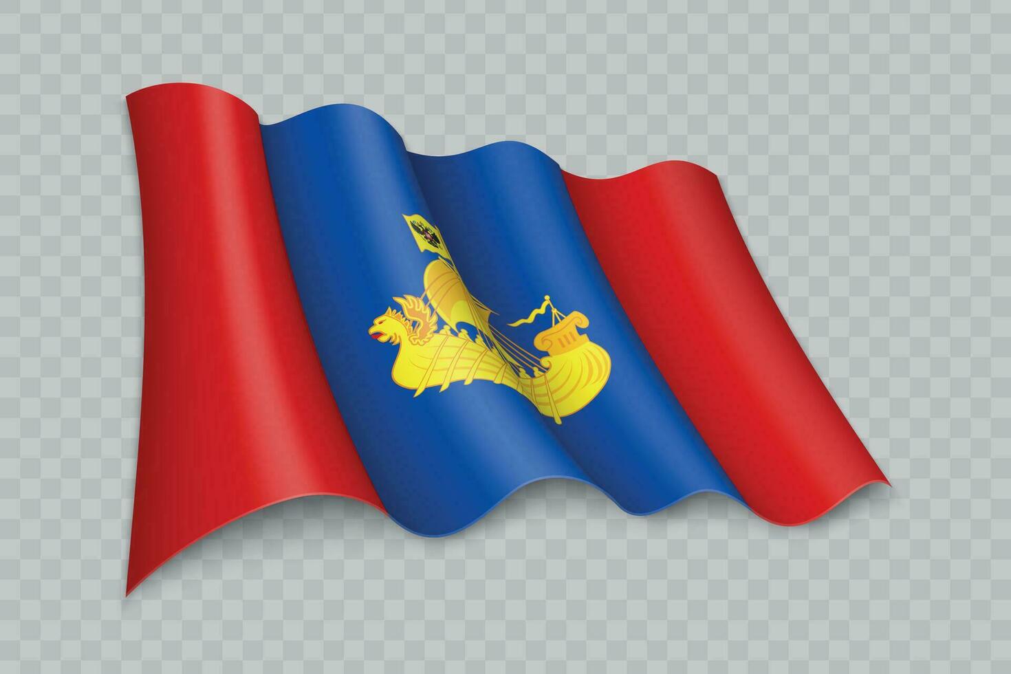3d realista ondulación bandera de kostroma oblast es un región de Rusia vector