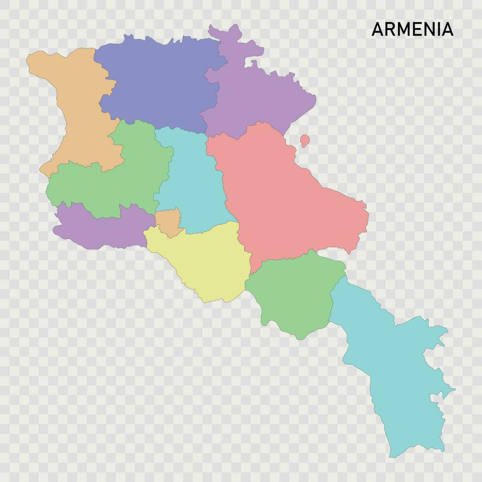 Isolated colored map of Armenia vector