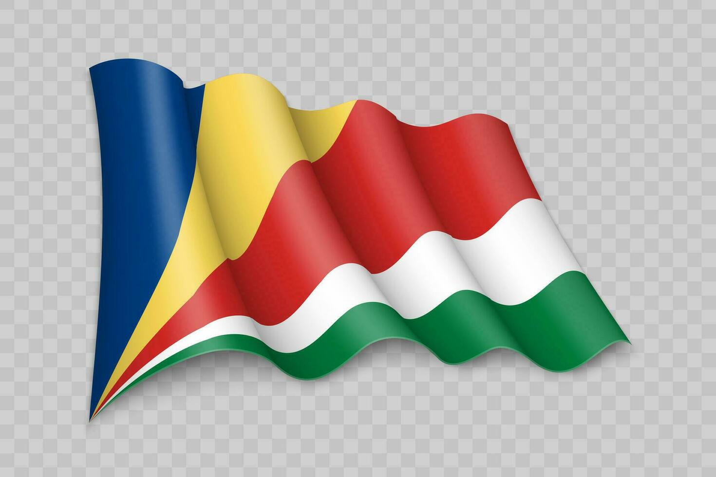 3D Realistic waving Flag of Seychelles vector