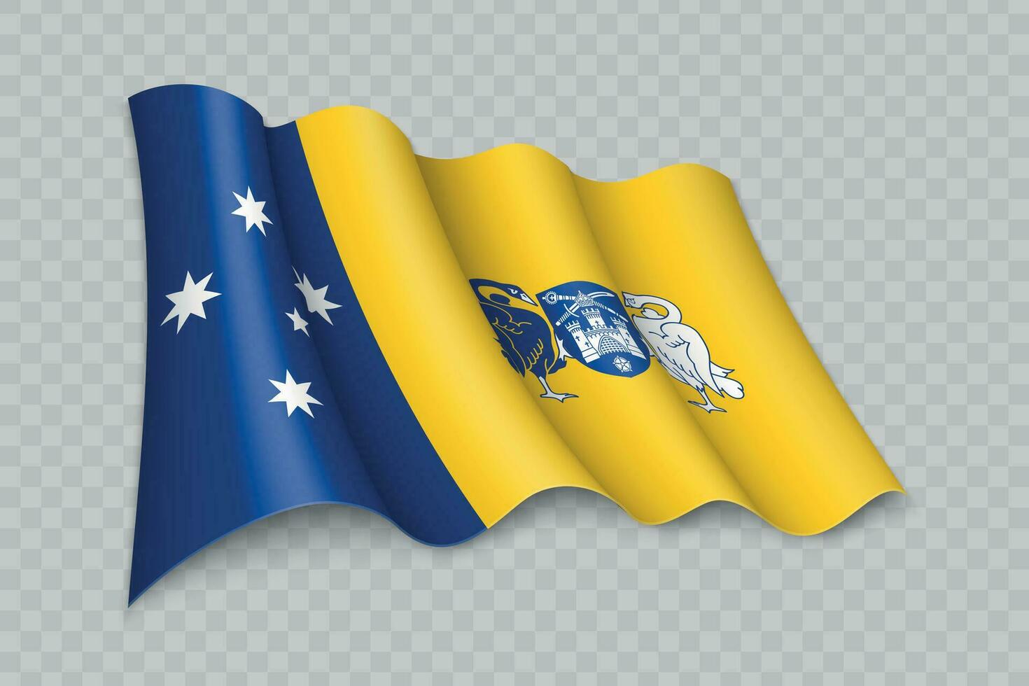 3D Realistic waving Flag of Australian Capital Territory is a state of Australia vector