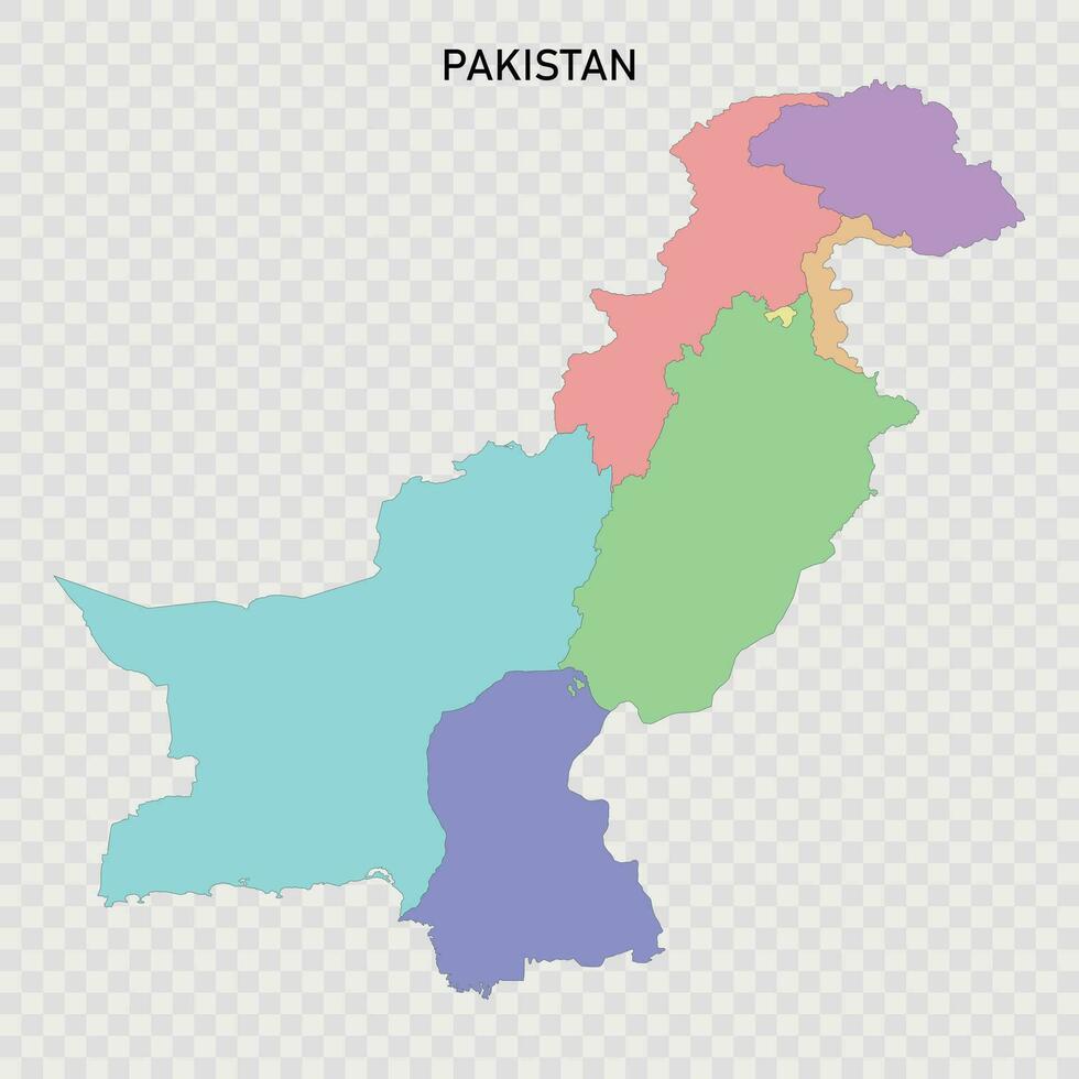 Isolated colored map of Pakistan vector